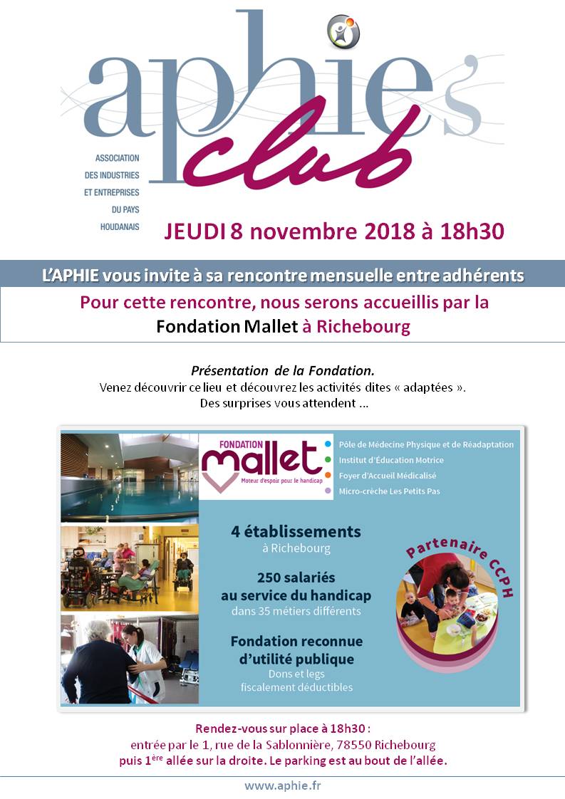 Jeudi 8 Novembre 2018 : Aphie’s Club à la Fondation Mallet