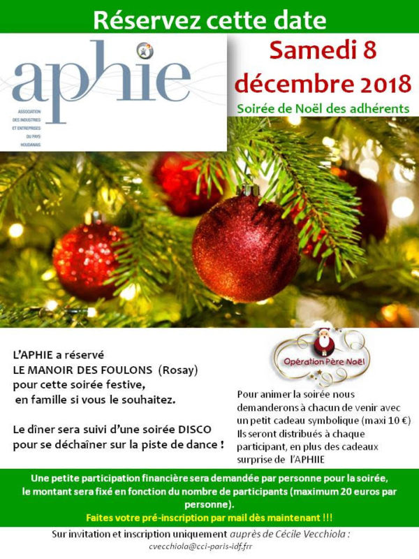 Samedi 8 décembre 2018 : Soirée de Noël des adhérents
