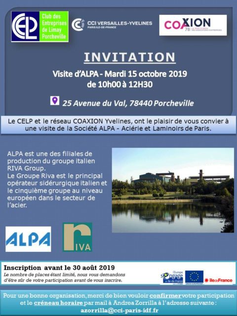Mardi 15 octobre 2019 : Venez découvrir vos entreprises – Alpa