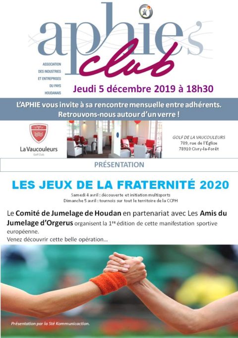 Jeudi 5 décembre 2019 : Aphie’s Club au Golf de la Vaucouleurs