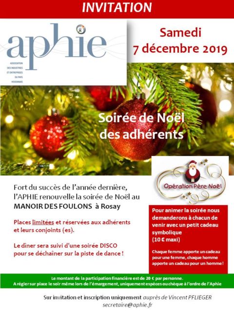 Samedi 7 décembre 2019 : Soirée de Noël des adhérents