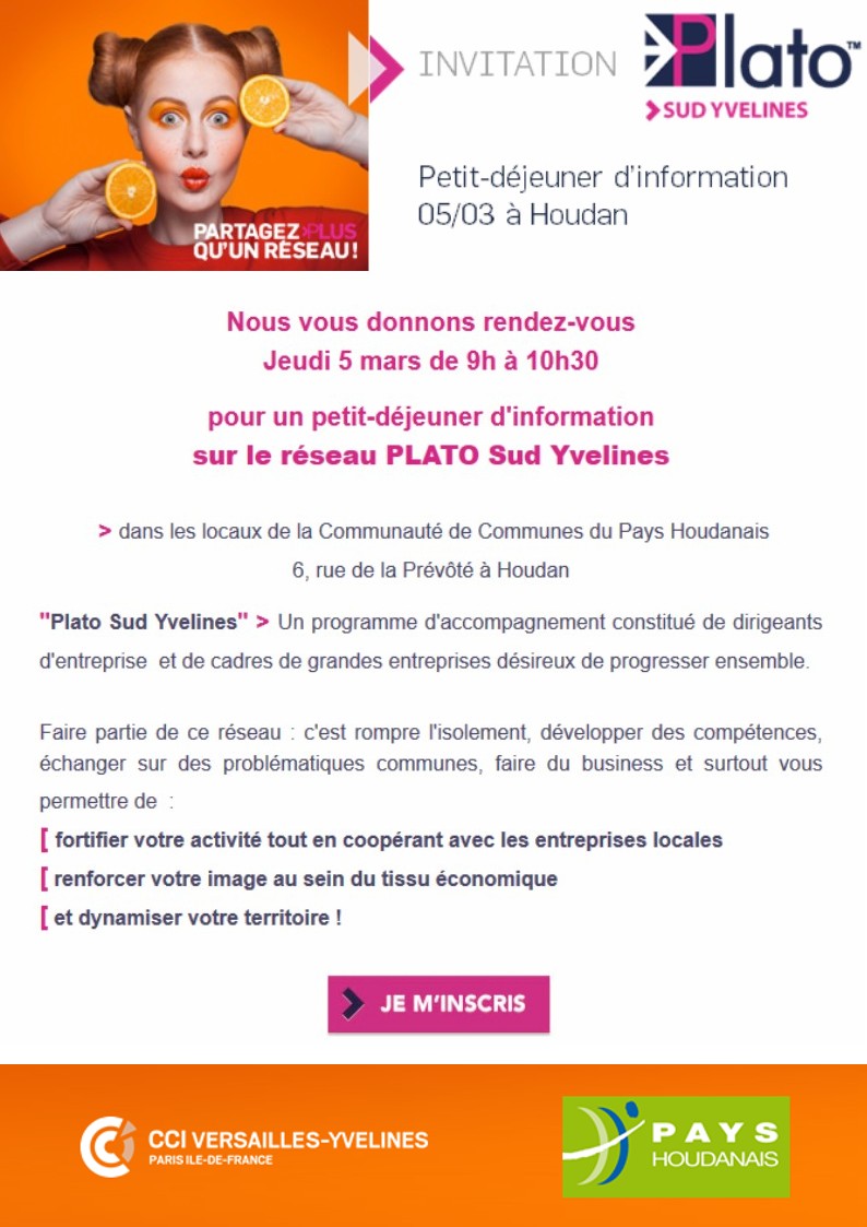 Jeudi 5 mars 2020 : petit déjeuner PLATO Sud Yvelines à la Prévôté