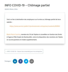INFO COVID-19 – Chômage partiel