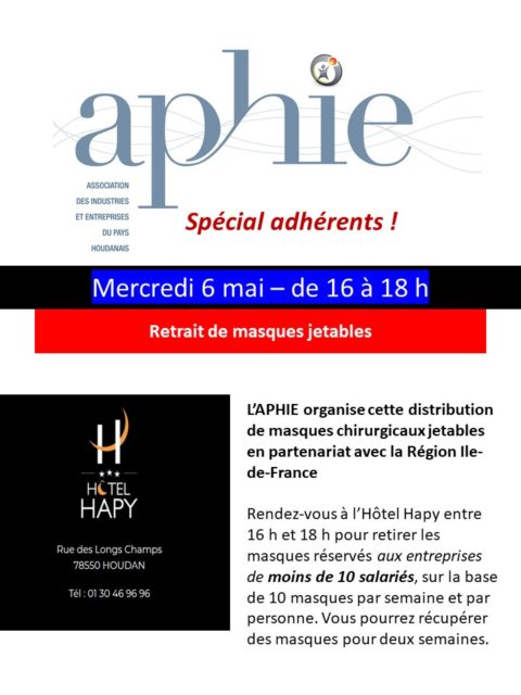 Retrait de masques jetables pour les adhérents