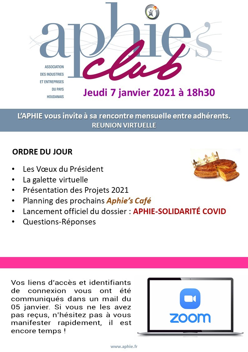 Jeudi 7 janvier : Aphie’s Club Visio