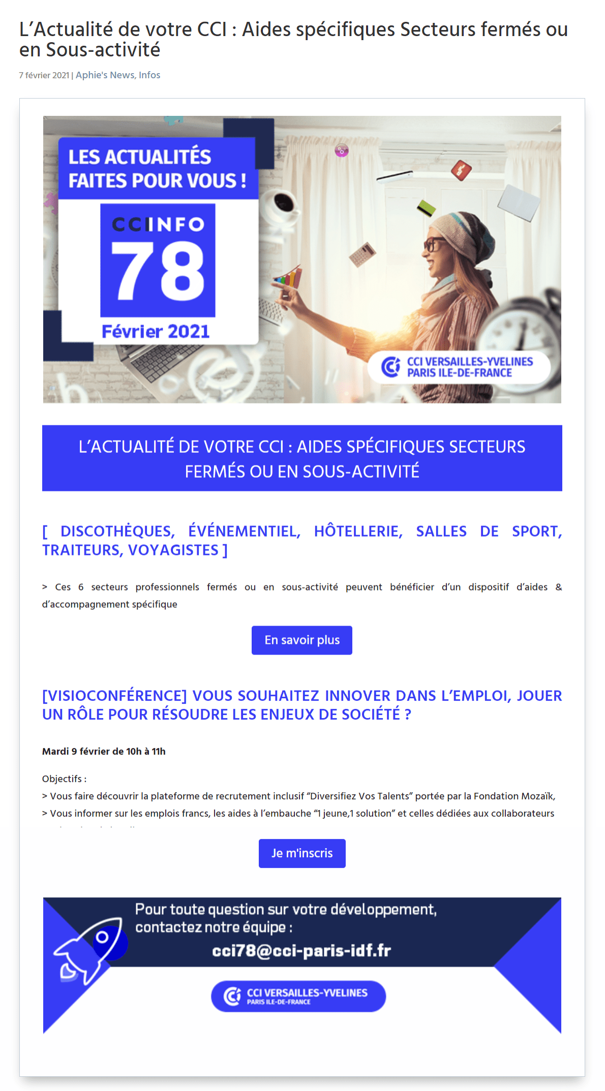 L’Actualité de votre CCI : Retrouvez toute l’actualités “Ressources Humaines”