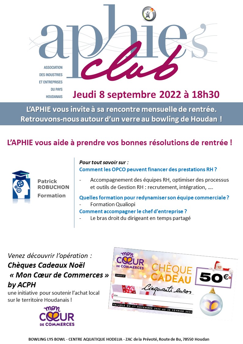 Jeudi 8 septembre – APHIE’s Club au Lys Bowl