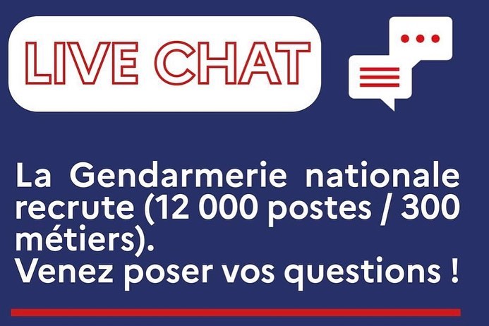 Recrutement Gendarmerie : participez au Live Chat du 2 février à 18h !