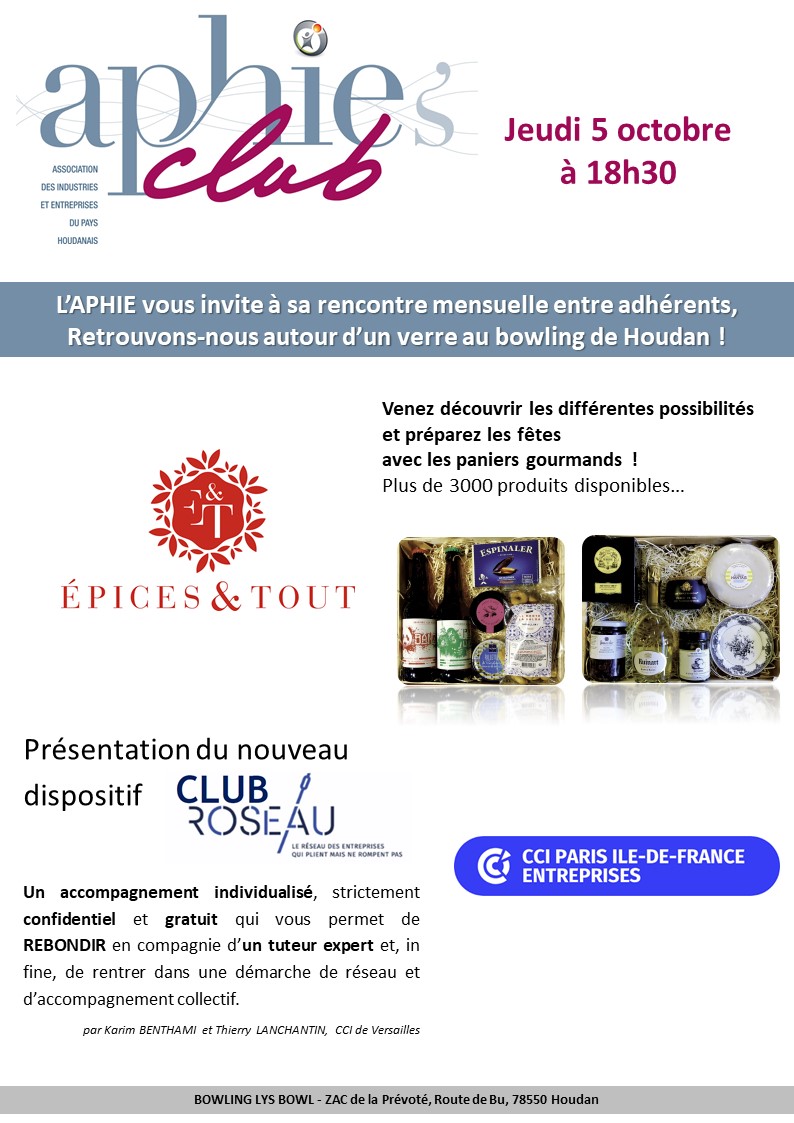 Jeudi 5 octobre 2023 – APHIE’s Club au Bowling de Houdan