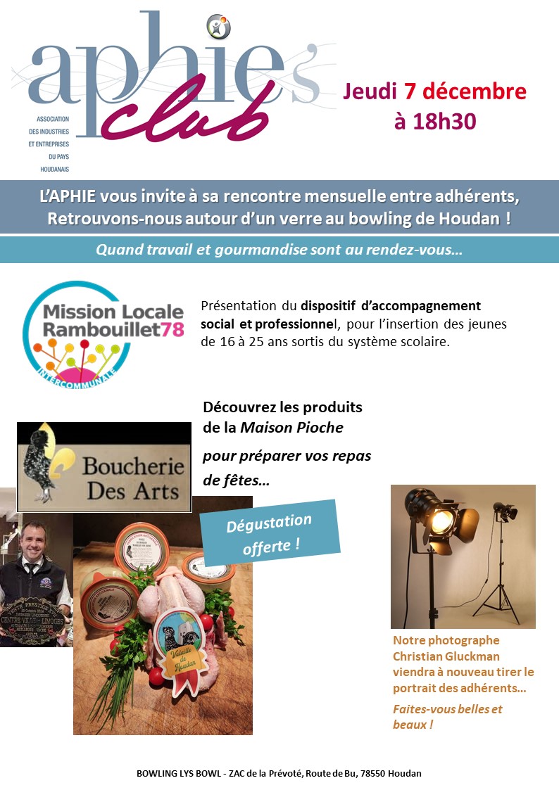 Jeudi 7 décembre 2023 – APHIE’s Club au Bowling de Houdan