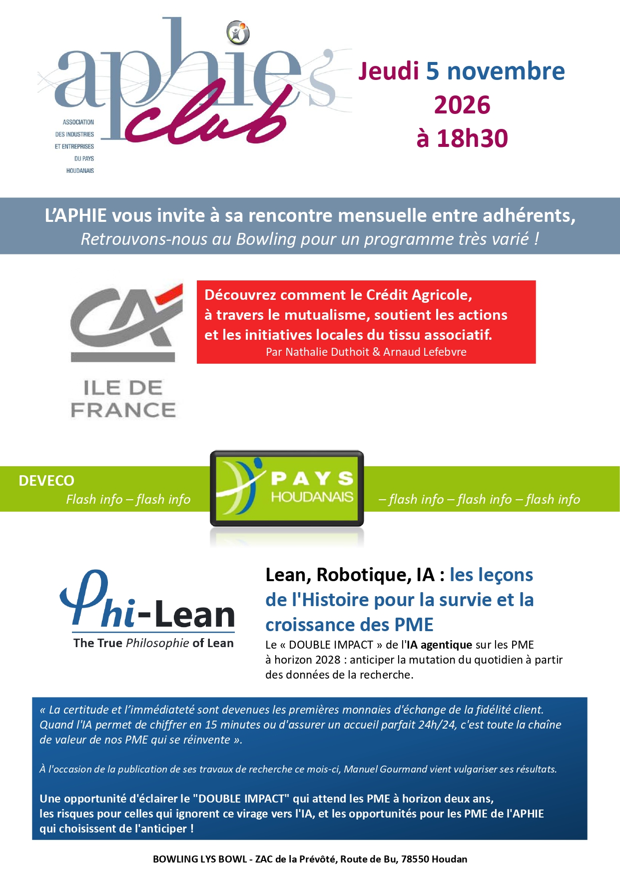 invit APHIES CLUB - jeudi 5 NOV 2026